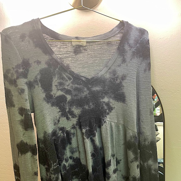 Anthropologie Gray/Black T.la tie-dye babydoll tee - Picture 3 of 3